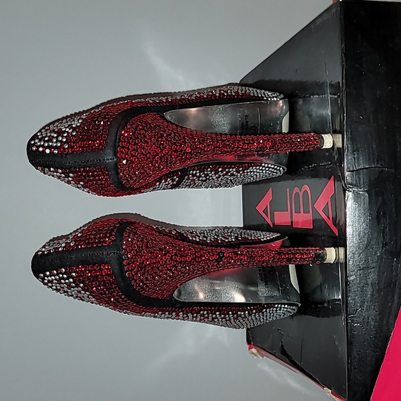 ALBA LOLA Black Suede BLING Heels SZ 7.5 - Picture 5 of 9